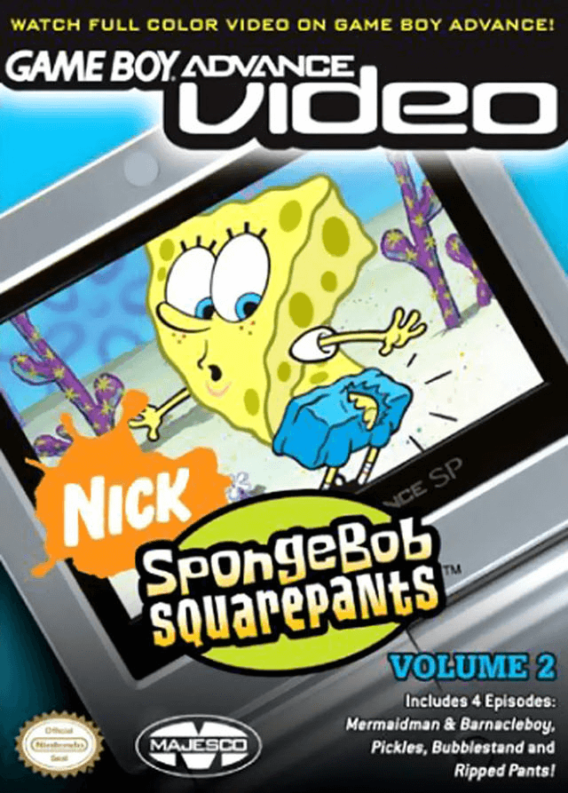 GBA Video SpongeBob SquarePants Volume 2 box art for GameBoy Advance